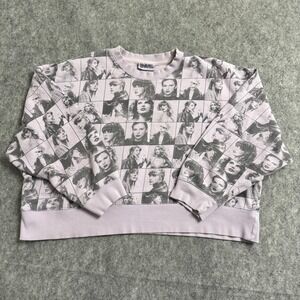 Taylor Swift Eras Tour Sweatshirt Womens Large Gray Oversized Crop‎